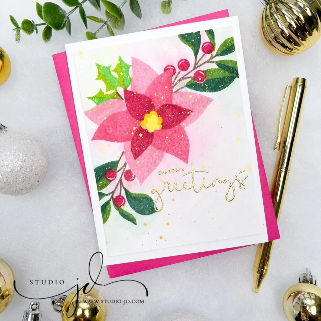Faux Water Colored Poinsettia