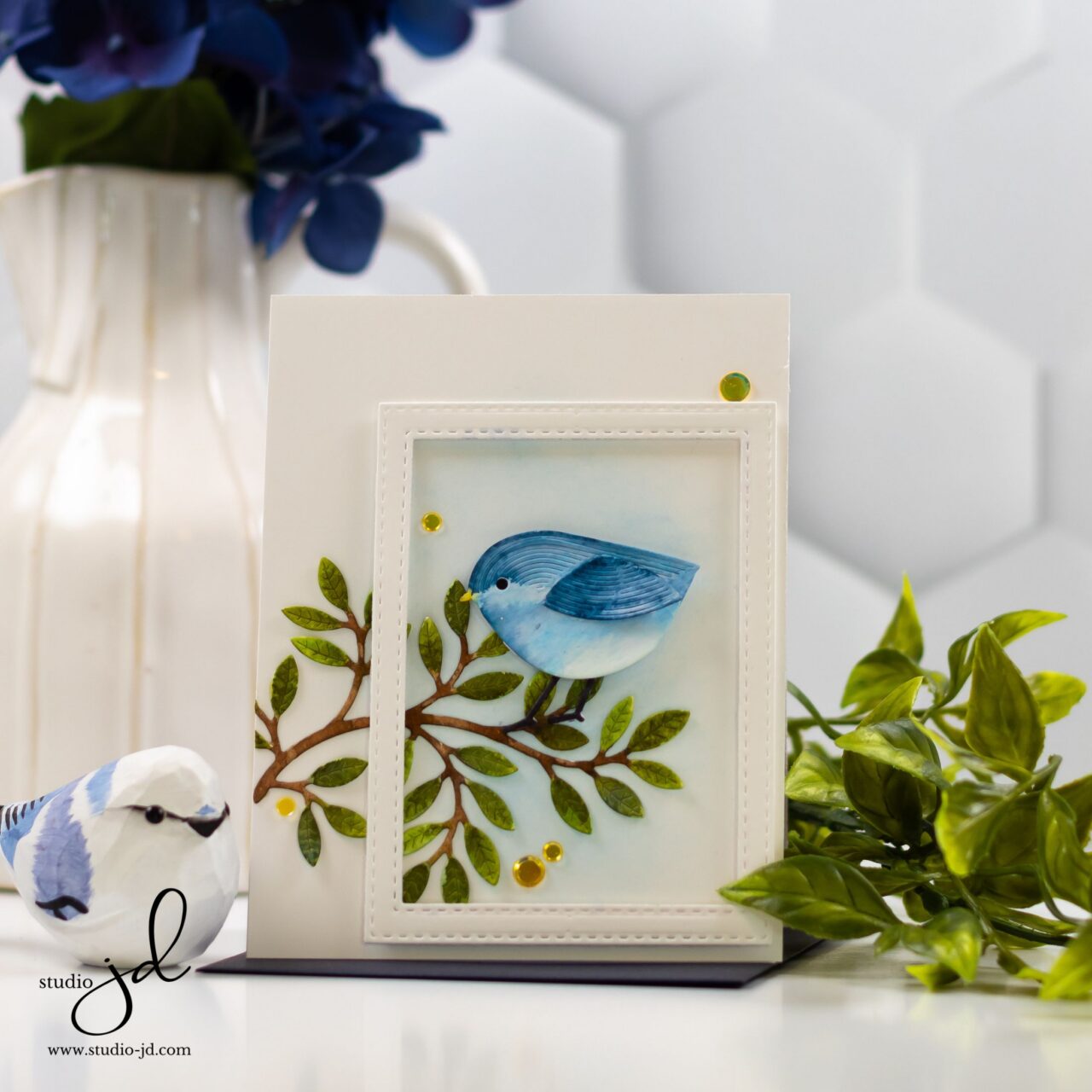 Perching Blue Bird