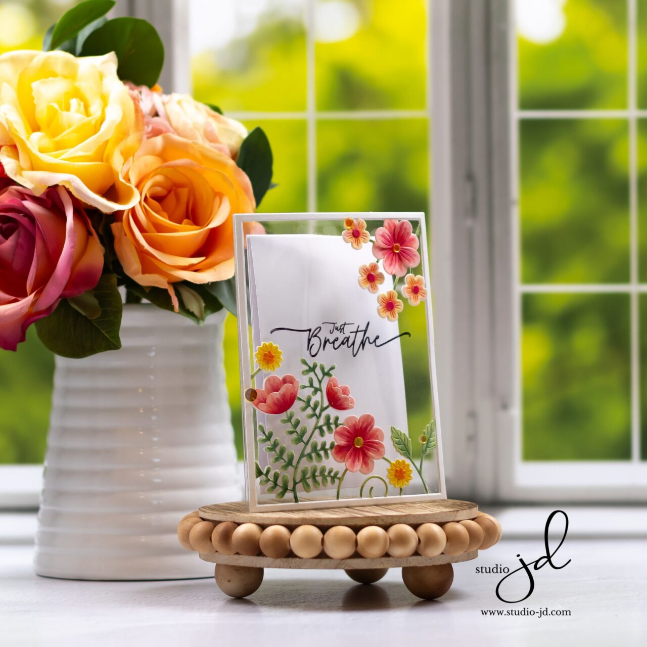 Floral Frame on an Acetate Card Base