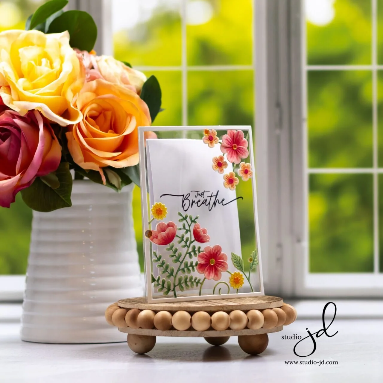 Floral Frame on an Acetate Card Base