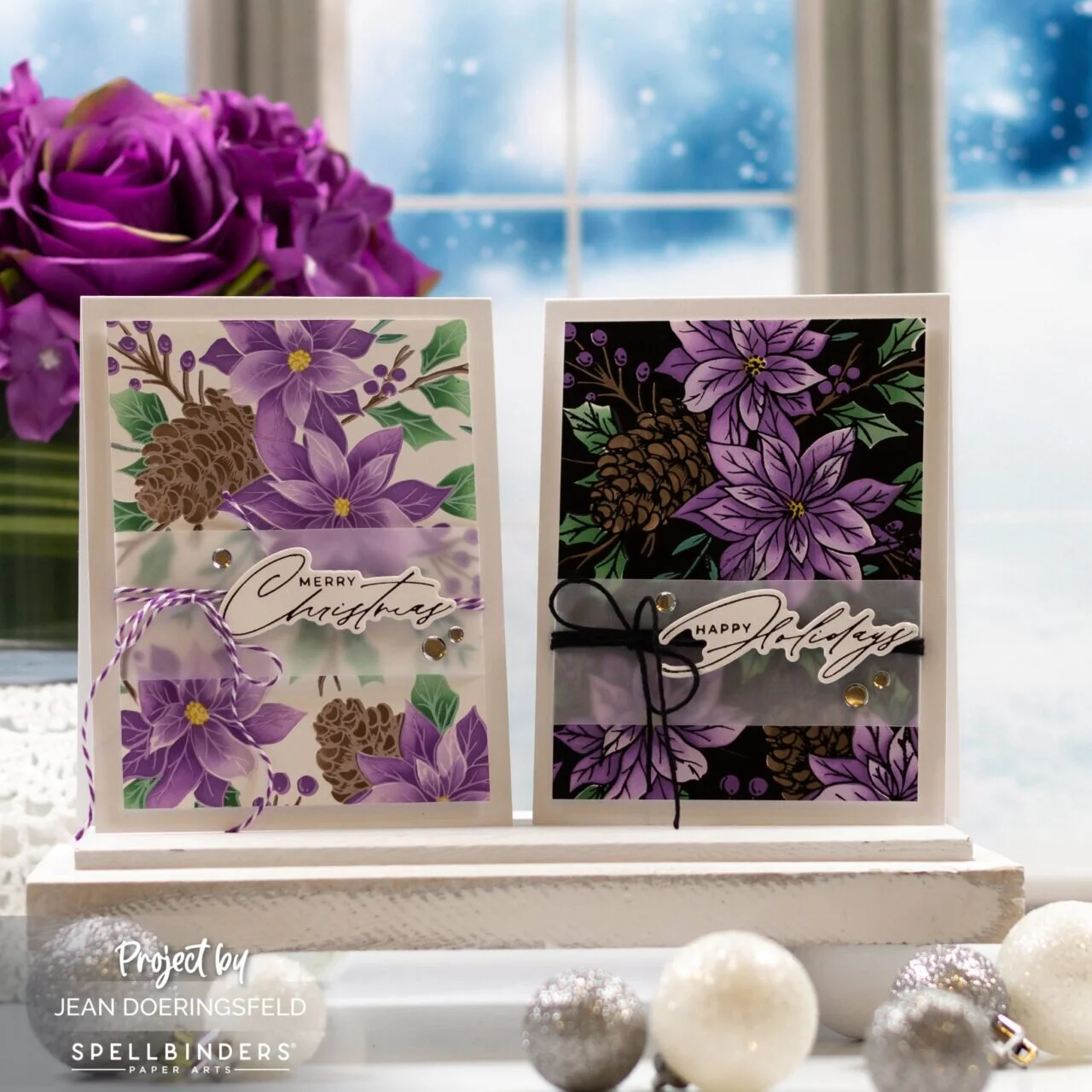 Foiled Poinsettias:  Light and Dark