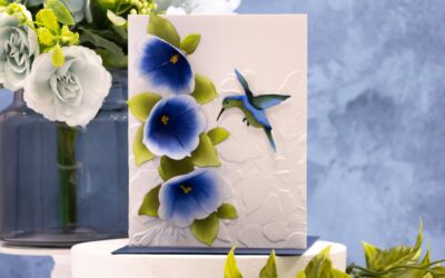 Petunias in Bloom and A Hummingbird in Flight 