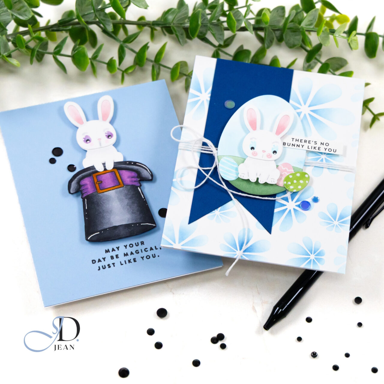 Two Design Directions Using One Bunny Die